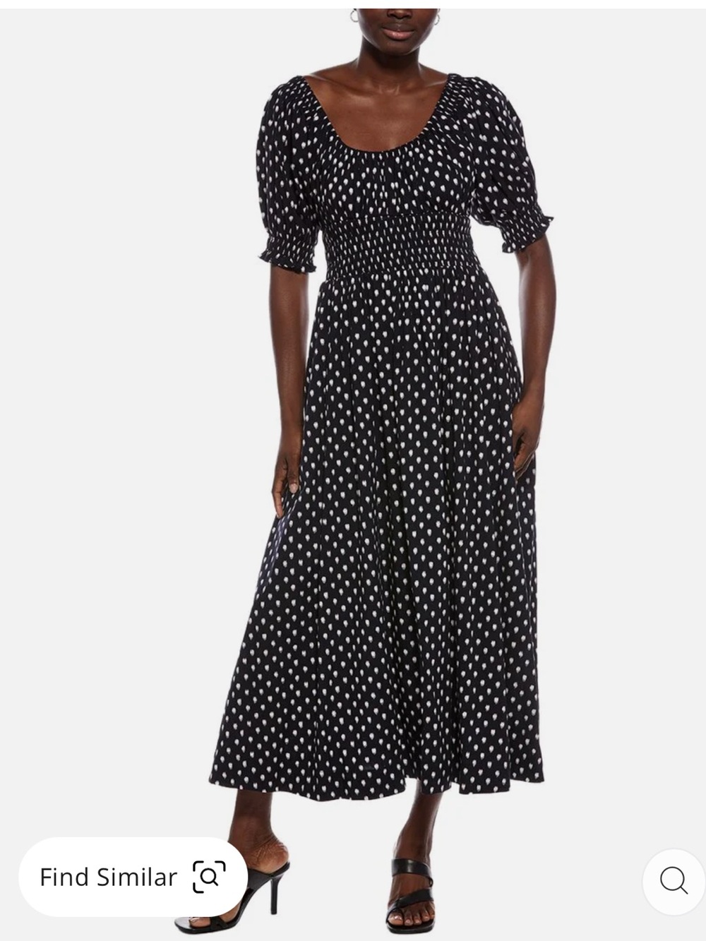 NWT Madewell Shibori Dot Smocked Waist Midi Dress - Picture 6 of 7